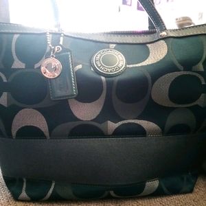 Beautiful Teal /Silver Coach Signature bag